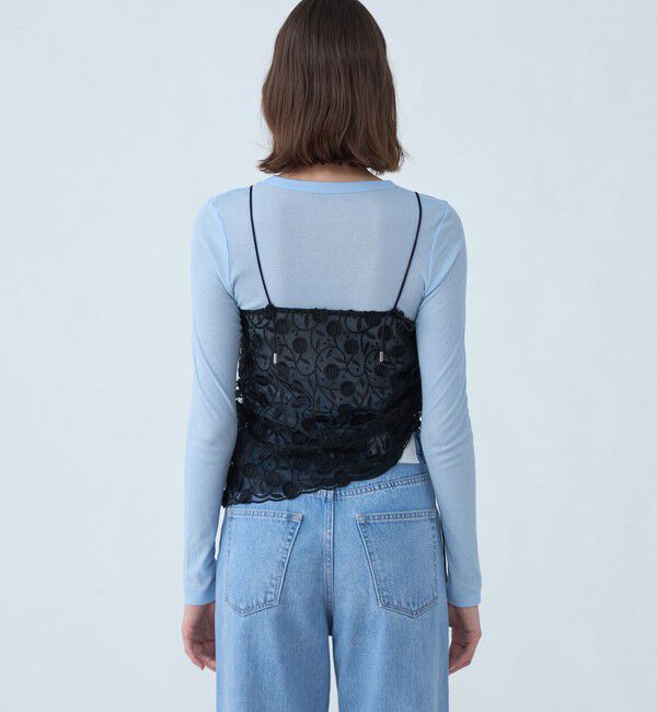 MACPHEE「メッシュエンブロイダリー キャミソール」|キャミソール|