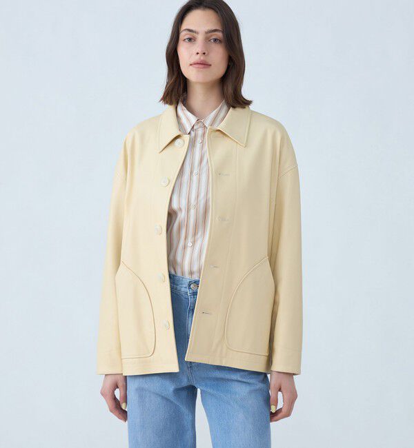 MACPHEE「レザーライク カバーオール」|ブルゾン・スタジャン|