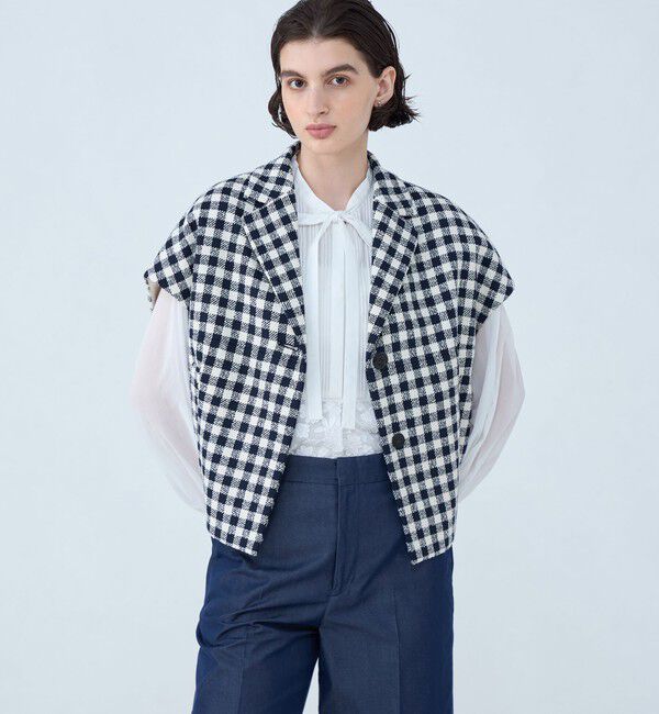 TOMORROWLAND collection「タムタムギンガム ノッチドカラージレ」|ベスト・ジレ|