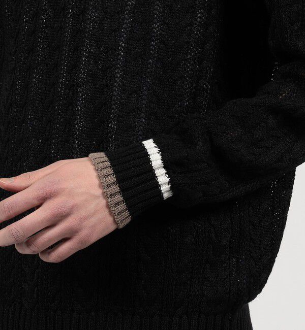 TOMORROWLAND MENS「プレミアムリネン チルデンプルオーバーニット」|ニット・セーター|