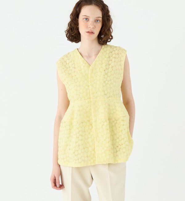 Ballsey「アリッサムカットジャカード バレルヘムブラウス」|シャツ・ブラウス|