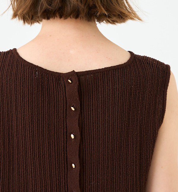 Ballsey「ブークレーミラノリブボーダー ノースリーブプルオーバー」|ニット・セーター|