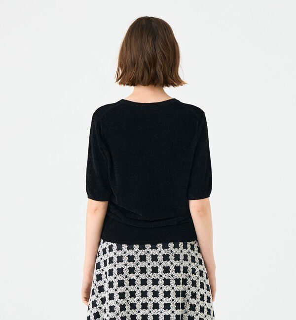 Ballsey「ストレッチベルベット ハーフスリーブプルオーバー」|ニット・セーター|