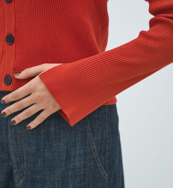 MACPHEE「コットンリブ Vネックカーディガン」|カーディガン|