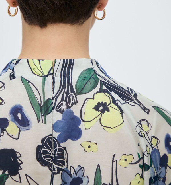 TOMORROWLAND collection「フラワーベッドプリント ネックギャザーブラウス」|シャツ・ブラウス|