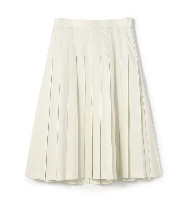 DES PRES「スビンコットンツイル プリーツスカート」|フレア|51 ライトグリーン