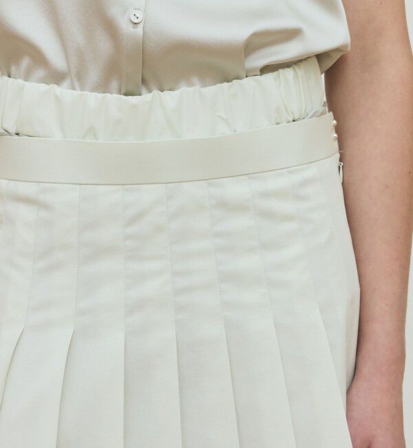 DES PRES「スビンコットンツイル プリーツスカート」|フレア|