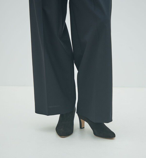 MACPHEE「ポリエステルウールストレッチ タックワイドパンツ」|スラックス|