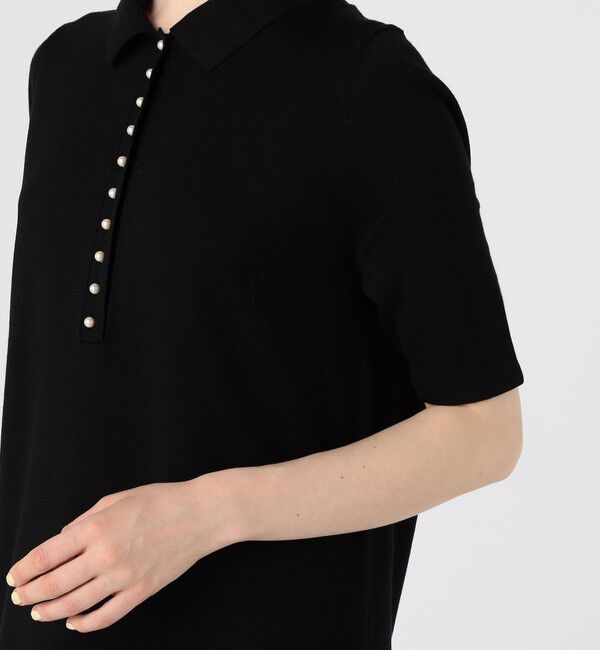 Ballsey「ウールポリエステルパールコンビ ポロロングワンピース」|ワンピース|