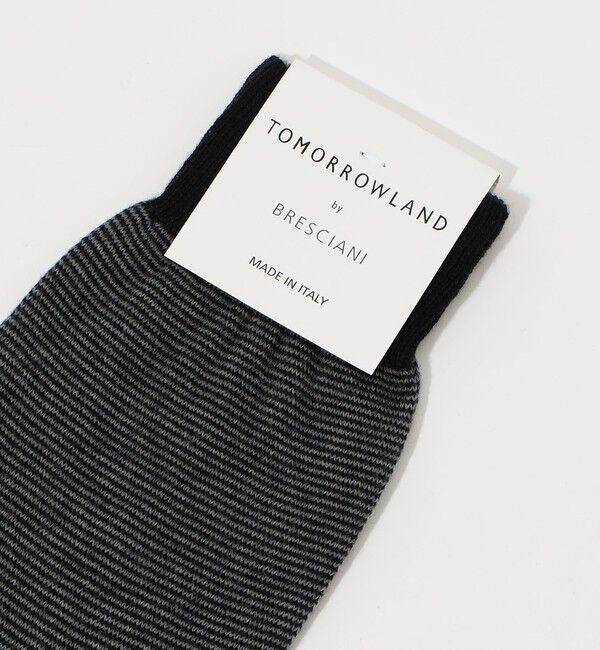 TOMORROWLAND GOODS「BRESCIANI ウールナイロン ボーダーソックス」|ソックス|