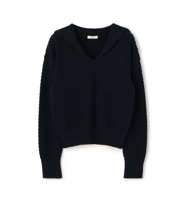 MACPHEE「ハイブリットケーブル セーラーカラープルオーバー」|ニット・セーター|