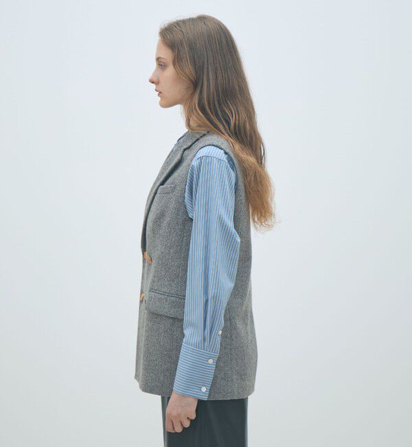 MACPHEE「ネップヘリンボーン ダブルブレストジレ」|ベスト・ジレ|