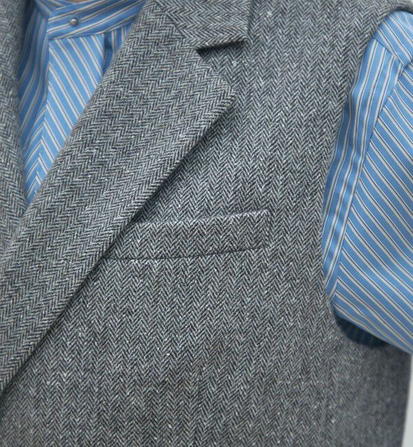 MACPHEE「ネップヘリンボーン ダブルブレストジレ」|ベスト・ジレ|
