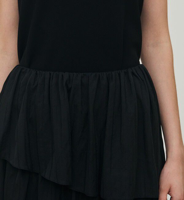 DES PRES「ドットストライプジャガード  ティアードスカート」|スカート|