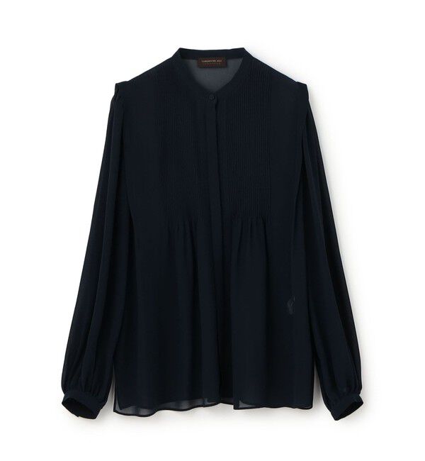 TOMORROWLAND collection「シルクシフォン ピンタックブラウス」|シャツ・ブラウス|69 ネイビー