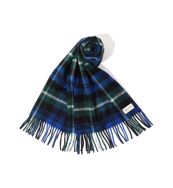 TOMORROWLAND GOODS「Johnstons of Elgin カシミヤ タータンチェックマフラー」|マフラー|66 Blue