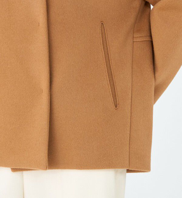 Ballsey「ウールカシミヤビーバー ショートコクーンコート」|ノーカラーコート|