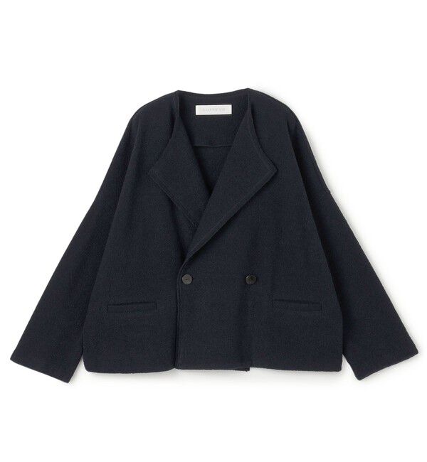GALERIE VIE「ファインブークレー オーバージャケット」|ノーカラージャケット|69 ネイビー