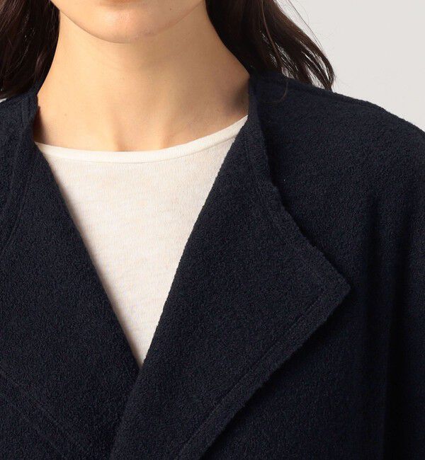 GALERIE VIE「ファインブークレー オーバージャケット」|ノーカラージャケット|