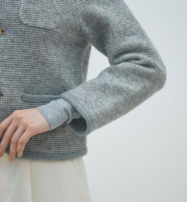 MACPHEE「ウールツイーディー クルーネックカーディガン」|カーディガン|