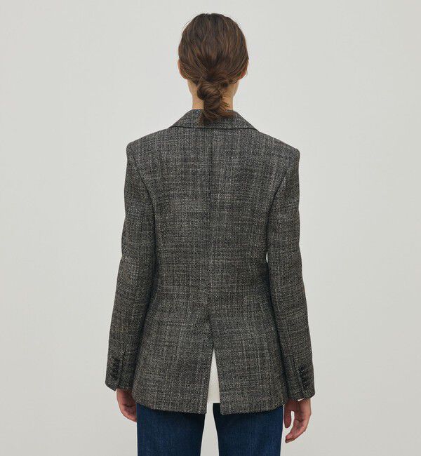 DES PRES「ウールリネンツイード バイカラージャケット」|テーラードジャケット|