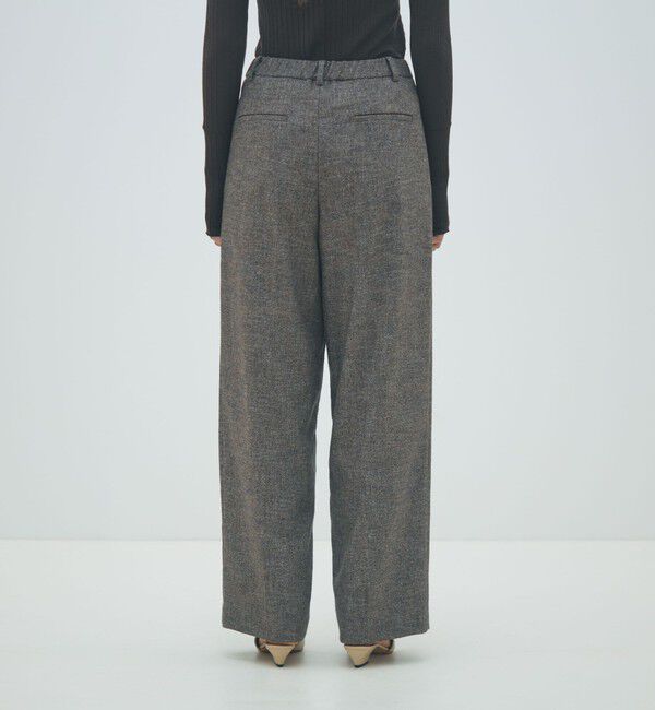 MACPHEE「ネップツイード タックテーパードパンツ」|スラックス|