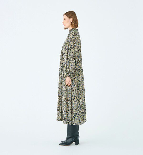 Ballsey「ブローフラワープリント シャーリングロングワンピース」|ワンピース|