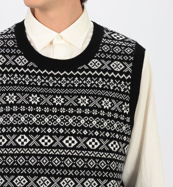 TOMORROWLAND MENS「ウールカシミヤ フェアアイル クルーネックプルオーバー ニットベスト」|ニット・セーター|