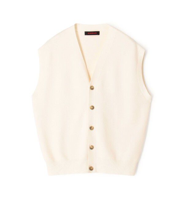 CABaN「コットンカシミヤ Vネックベスト」|ベスト・ジレ|41 ライトベージュ
