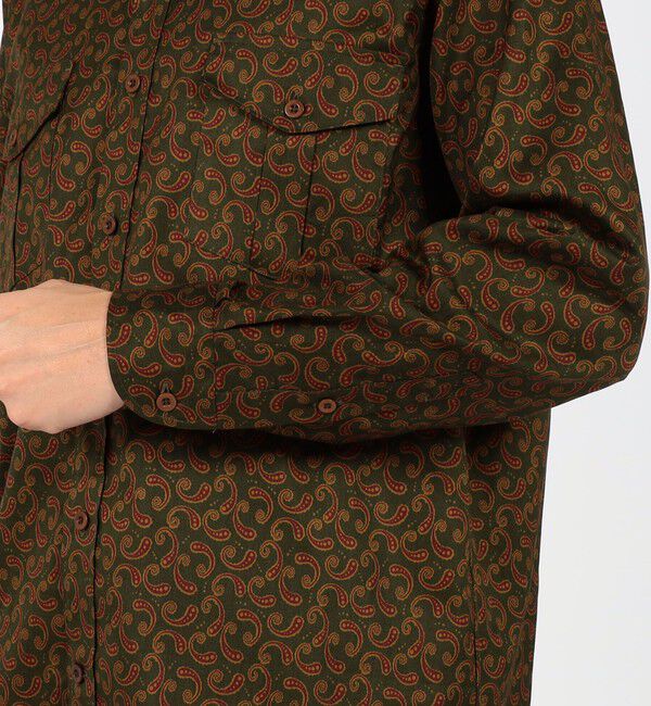 TOMORROWLAND MENS「コットンツイル ペイズリープリント ダブルポケットレギュラーカラーシャツ」|シャツ・ブラウス|