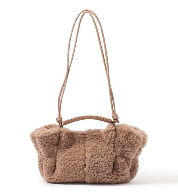 TOMORROWLAND GOODS「HEREU Arta Mini Curly Shearling ムートンバッグ」|ショルダー・メッセンジャー|45 キャメル