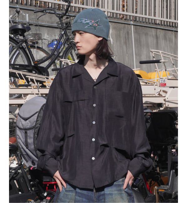 JOINT WORKS「JieDa / ジエダ HAND STITCH OPEN COLLAR SHIRT」|シャツ・ブラウス|グレーA