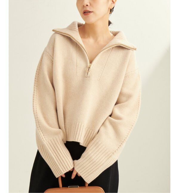Plage「pooginook zip up ニット」|ニット・セーター|ベージュ