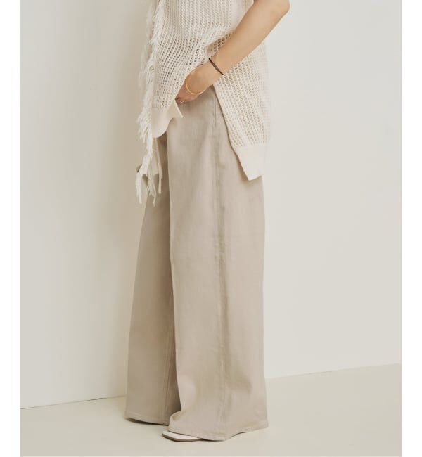 Plage「Healthy denim / ヘルシーデニム 別注 WIDE デニムパンツ(ベージュ)」|デニム|