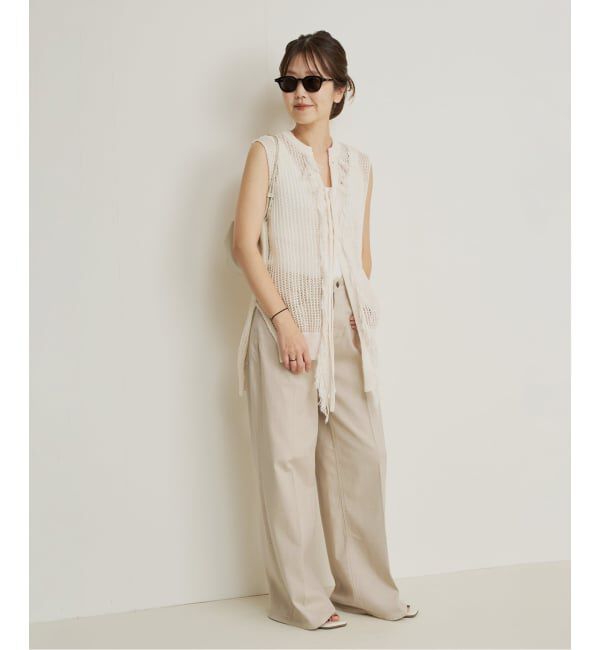 Plage「Healthy denim / ヘルシーデニム 別注 WIDE デニムパンツ(ベージュ)」|デニム|