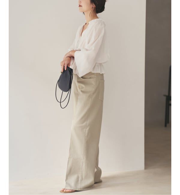 Plage「Healthy denim / ヘルシーデニム 別注 WIDE デニムパンツ(ベージュ)」|デニム|