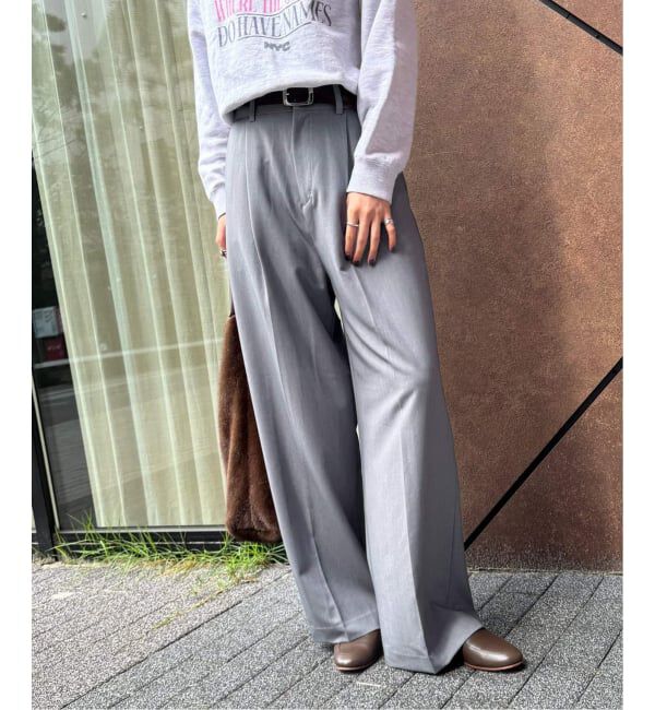 SLOBE IENA「《WEBのみ4サイズ展開》TRワイドトラウザー」|スラックス|