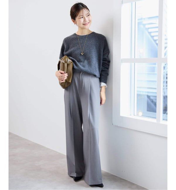 SLOBE IENA「《WEBのみ4サイズ展開/追加》TRワイドトラウザー」|スラックス|