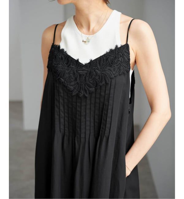 IENA「《WEB限定/追加》レースキャミソールワンピース」|ワンピース|