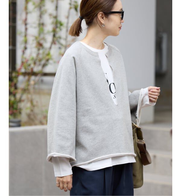 SLOBE IENA「《追加予約》裏毛スキッパープルオーバー」|スウェット・ジャージ|グレーA