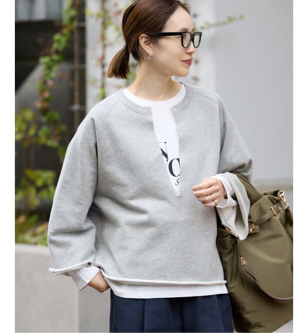 SLOBE IENA「《追加予約》裏毛スキッパープルオーバー」|スウェット・ジャージ|