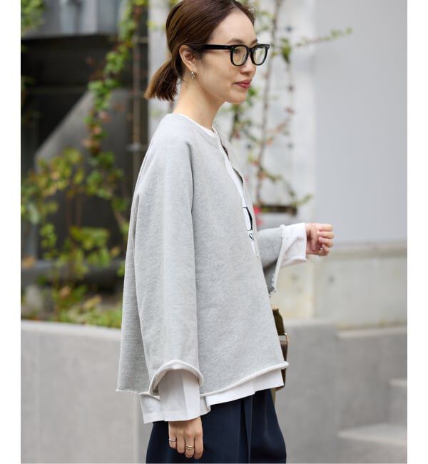 SLOBE IENA「《追加予約》裏毛スキッパープルオーバー」|スウェット・ジャージ|