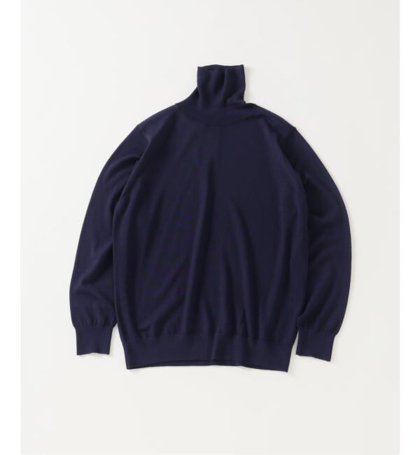EDIFICE「14ゲージ ウール タートルネックニット」|ニット・セーター|ネイビー