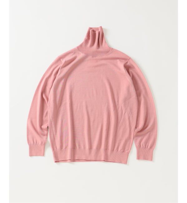 EDIFICE「14ゲージ ウール タートルネックニット」|ニット・セーター|ピンク