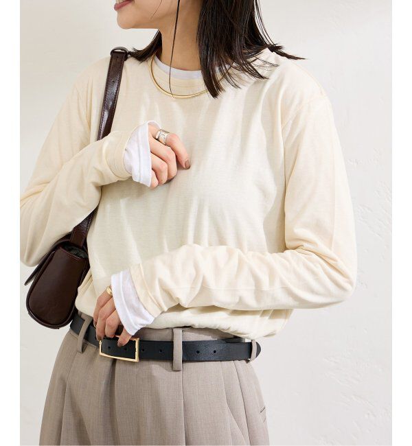 JOURNAL STANDARD「《追加》クルーネックシアーロングTシャツ」|Tシャツ・カットソー|ナチュラル B