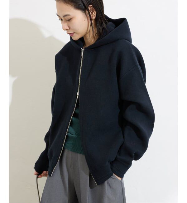 JOURNAL STANDARD「《追加2》ダブルニットフーディ」|カーディガン|ブラック