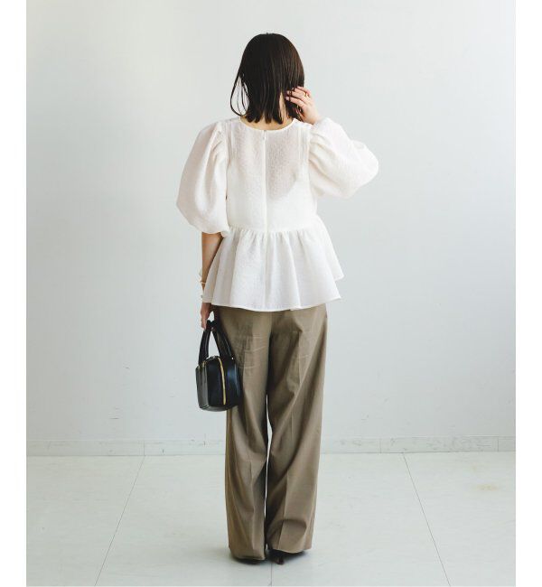 NOBLE「《追加》【洗える】シアーノイズジャガードブラウス」|シャツ・ブラウス|