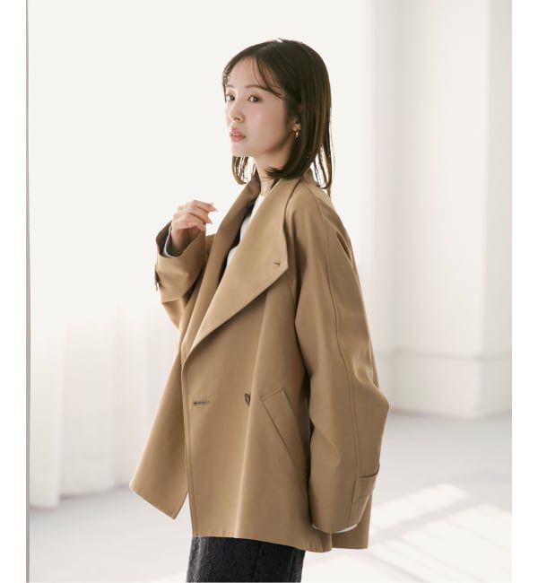 追加》コットンダブルクロススタンドショートコート（NOBLE）｜ルミネ