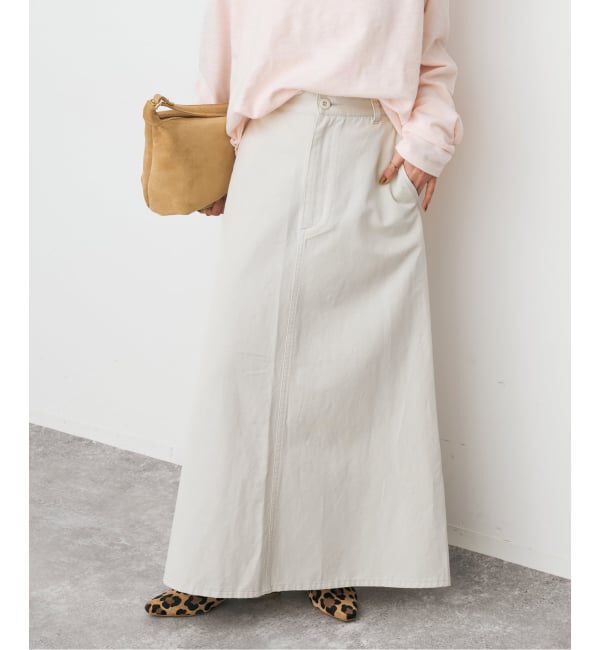 Spick and Span「ウォッシュドツイルナロースカート」|スカート|ナチュラル