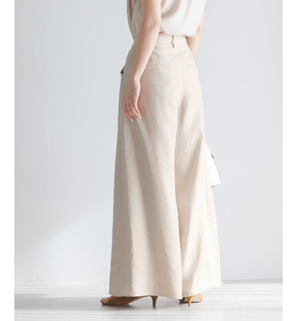 NOBLE「《予約・セットアップ対応》ファジーリネンフラップフレアパンツ」|スラックス|